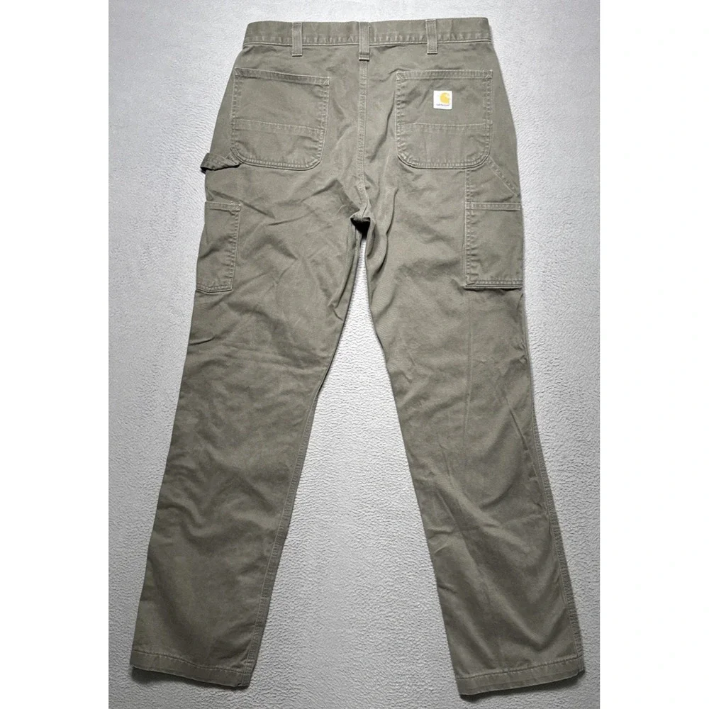 Carhartt Carpenter Relaxed Twill Utility Work Pants Mens‎ Sz 34x34 (32x33) Olive